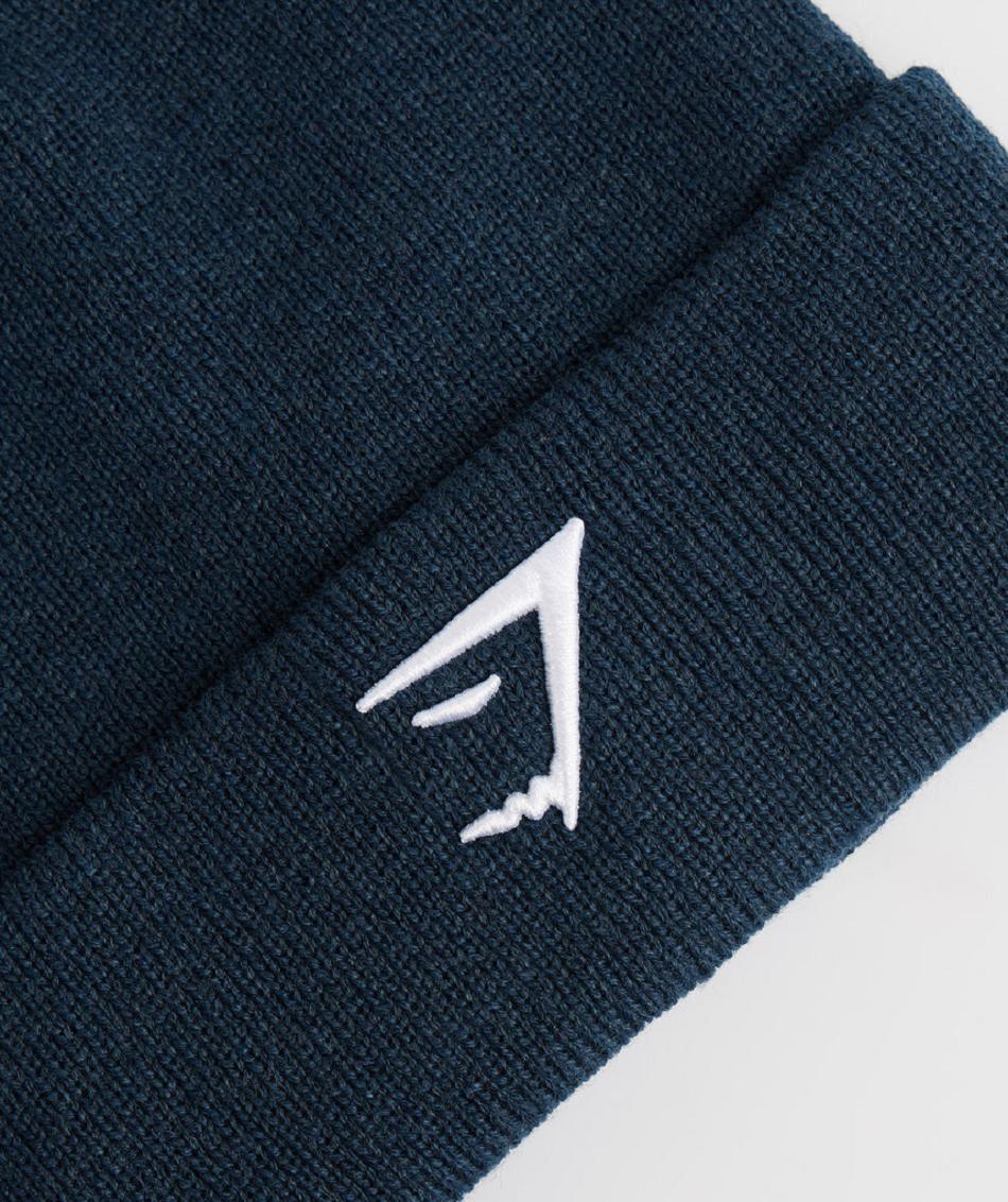 Czapki Damskie Gymshark Sharkhead Beanie Granatowe | PL 2105NWY